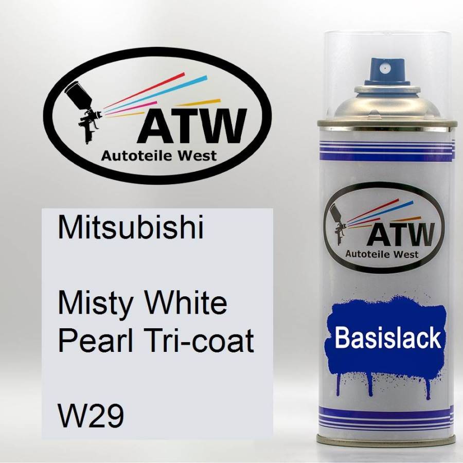 Mitsubishi, Misty White Pearl Tricoat, W29: 400ml Sprühdose, von ATW Autoteile West.